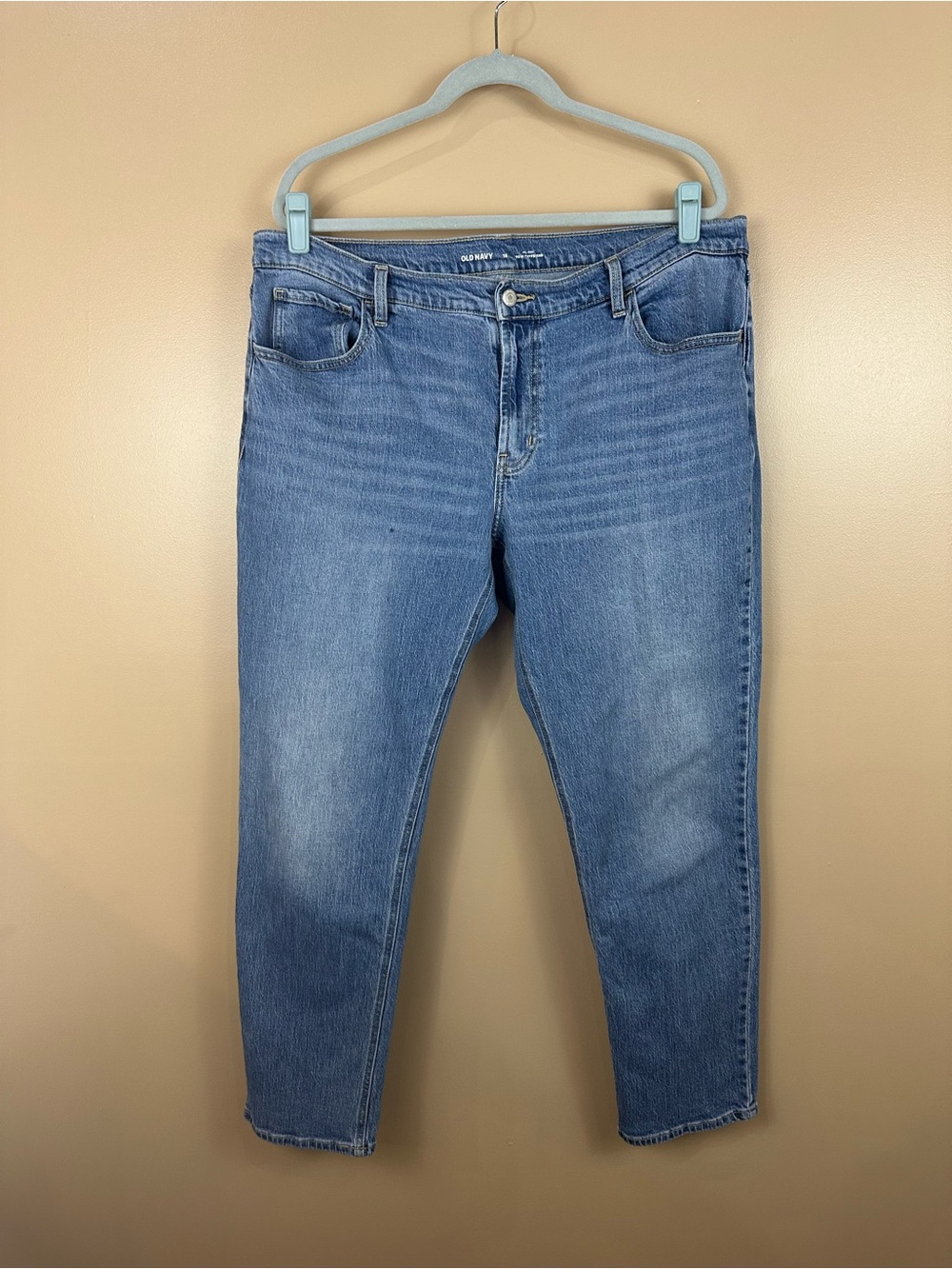 Old Navy Womens Mid-Rise Wow Boyfriend Denim Blue Jeans 16 Casual Boho Festival